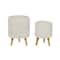 Set of 2 White Polystone Contemporary Planter, 13" 16"